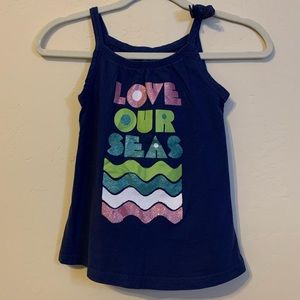 3/$9 • Crazy 8 Blue “Love our Seas” Tank Top Sz M